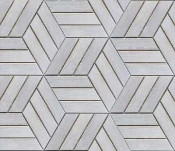 Деревянная мозаика для стен Crownwood Куба Белый WP3D22030