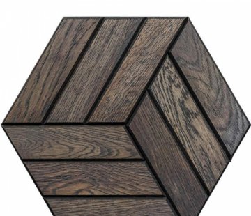 Деревянная мозаика для стен Crownwood Куба Эбен WP3D22060