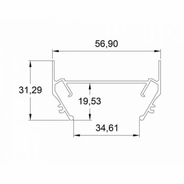 Закладной профиль для натяжного потолка Denkirs TR3050-AL