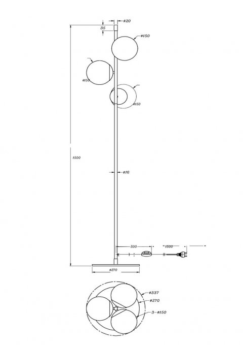 Торшер Maytoni Nostalgia MOD048FL-03G