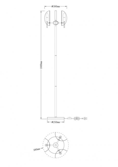 Торшер Moderli Ardis V7092-3F