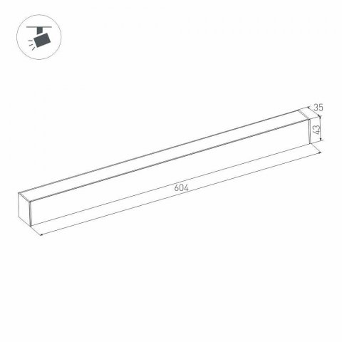 Трековый светодиодный светильник для магнитного шинопровода Arlight Mag-Flat-45-L605-18W Warm3000 026952