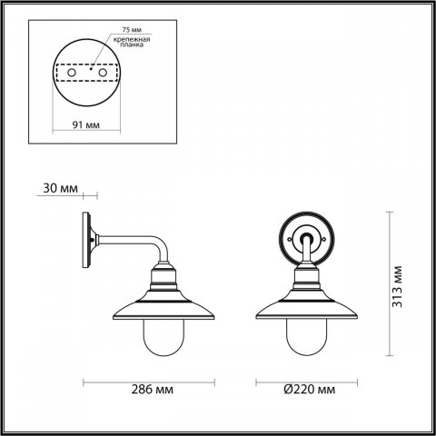 Уличный настенный светильник Odeon Light Nature Campa 4965/1W