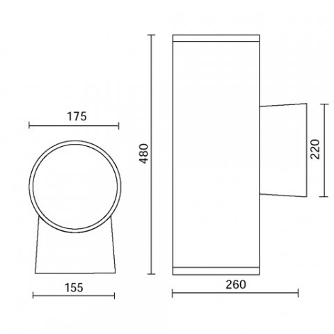 Уличный настенный светильник Side Doublelight E5043