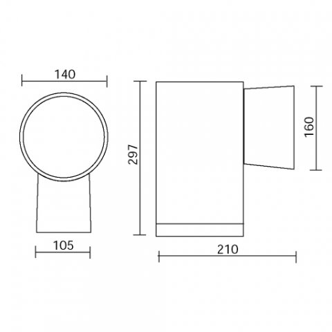 Уличный настенный светильник Side Monolight E5088
