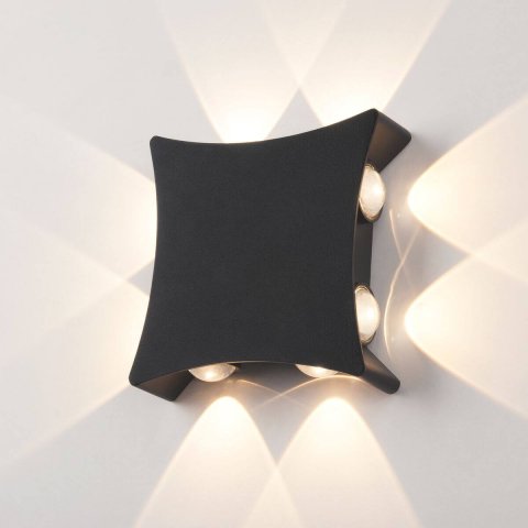 Уличный настенный светодиодный светильник Elektrostandard 1631 Techno LED чёрный a051823