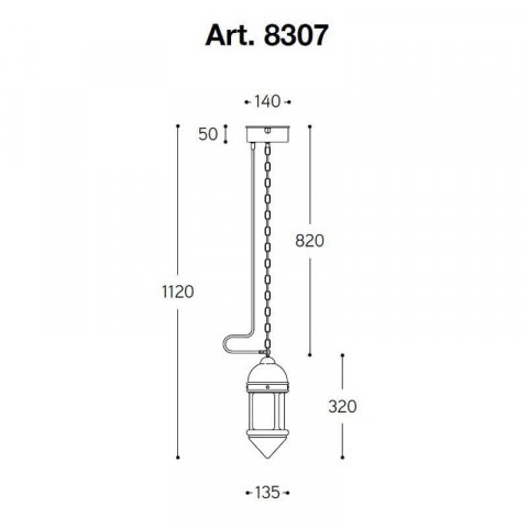 Уличный подвесной светильник Aldo Bernardi Postierla 8307
