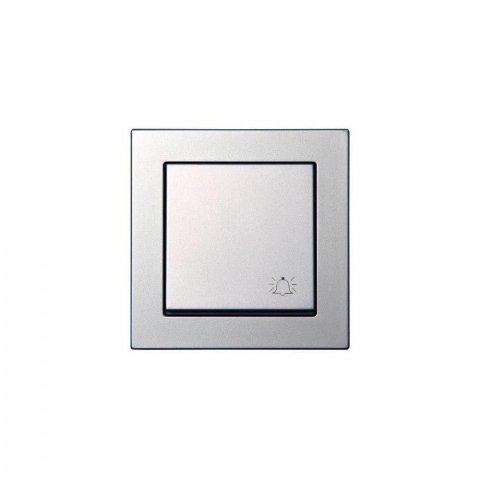 Кнопка звонка Liregus Epsilon серебро 28-180