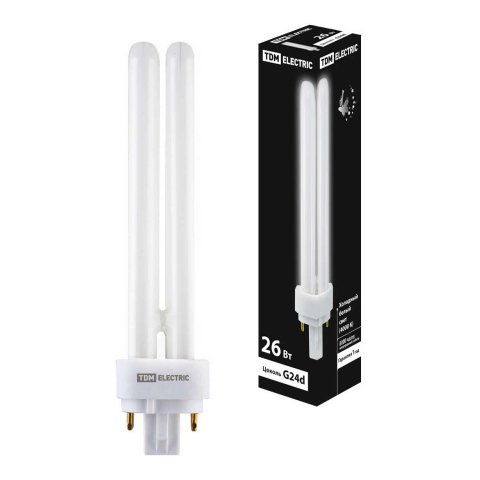 Лампа энергосберегающая TDM Electric G24d-3 26W 4000K матовая SQ0323-0091