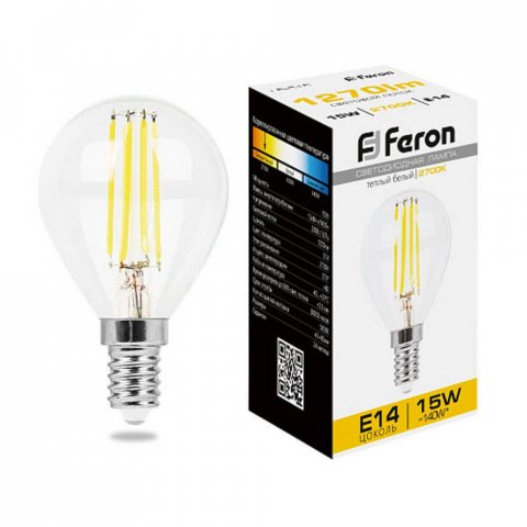 Лампа светодиодная Feron LB-515 Шарик E14 15W 2700K 38249