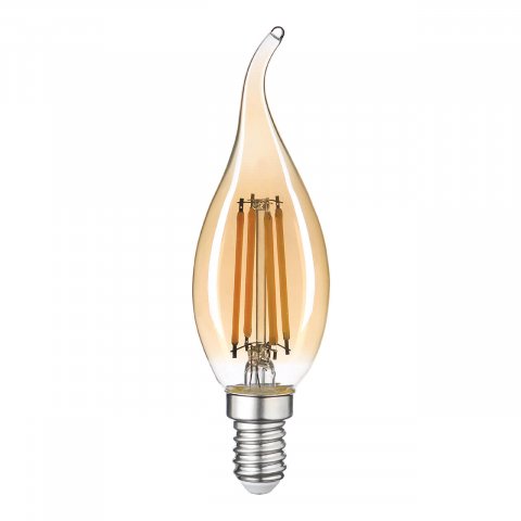 Лампа светодиодная филаментная Thomson E14 5W 2400K свеча на ветру прозрачная TH-B2117