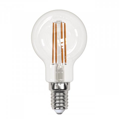 Лампа светодиодная филаментная Uniel E14 13W 4000K прозрачная LED-G45-13W/4000K/E14/CL PLS02WH UL-00005906