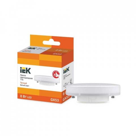 Лампа светодиодная IEK GX53 8W 3000K матовая LLE-T80-8-230-30-GX53