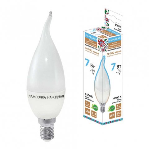 Лампа светодиодная TDM Electric Народная Е14 7W 6500K матовая SQ0340-1545
