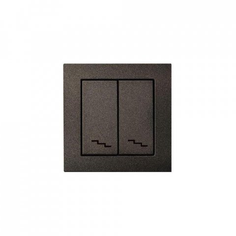 Переключатель двухклавишный Liregus антрацит 28-109