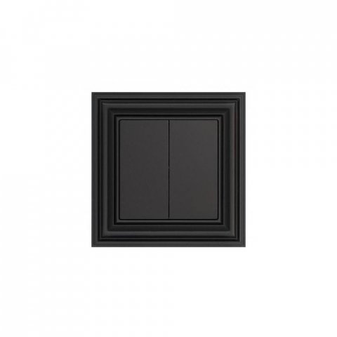 Переключатель двухклавишный Liregus черный матовый 29-212