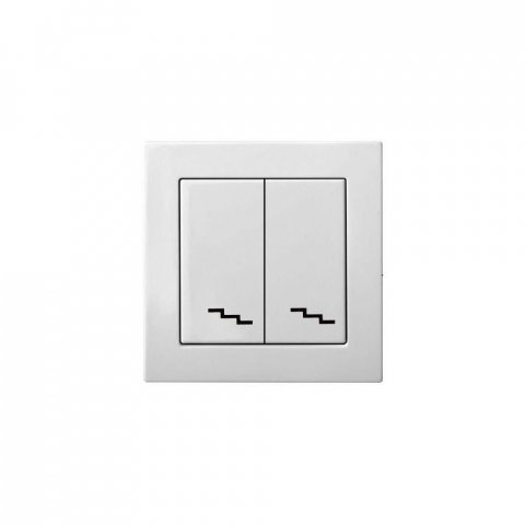 Переключатель двухклавишный Liregus Epsilon белый 28-010