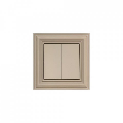 Переключатель двухклавишный Liregus кремовый омбре 29-112