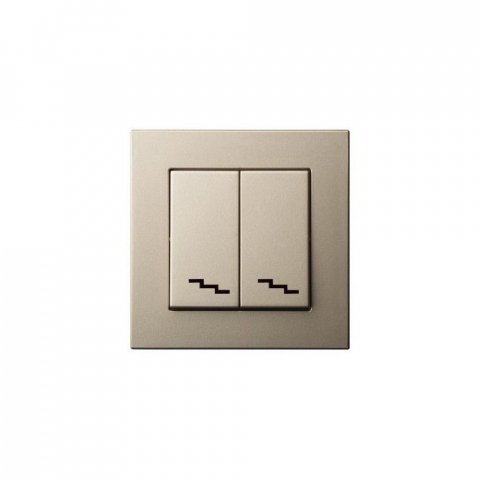 Переключатель двухклавишный Liregus шампань 28-304