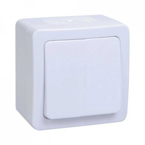 Переключатель одноклавишный проходной IEK Germes Plus белый EVMP12-K01-10-54-EC