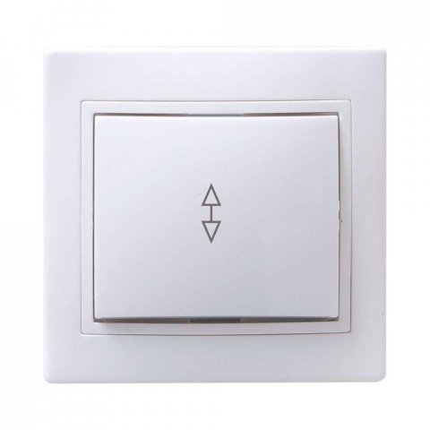 Переключатель одноклавишный проходной IEK Kvarta белый EVK12-K01-10-DM