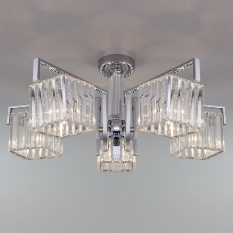 Потолочная люстра Eurosvet April 10126/5 хром/прозрачный хрусталь Strotskis Smart