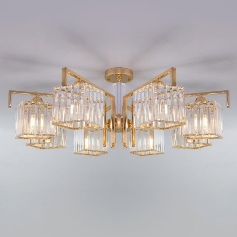 Потолочная люстра Eurosvet April 10126/8 золото/прозрачный хрусталь Strotskis Smart