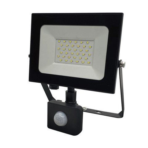 Прожектор светодиодный с датчиком движения True Energy Power Plus 30W, 6500K, IP65, черный 13203