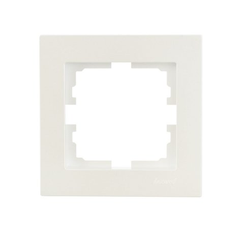 Рамка 1-ая горизонтальная Lezard Vesna белый жемчуг 742-3000-146