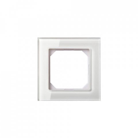 Рамка 1-постовая Liregus Epsilon стекло белое глянцевое 28-251