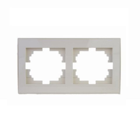 Рамка 2-ая горизонтальная Lezard Rain кремовая 703-0303-147