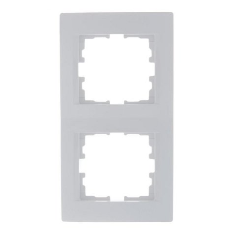 Рамка 2-ая вертикальная Lezard Karina белая 707-0200-152