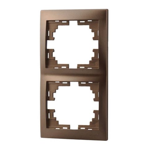 Рамка 2-ая вертикальная Lezard Mira коричневая 701-3100-152