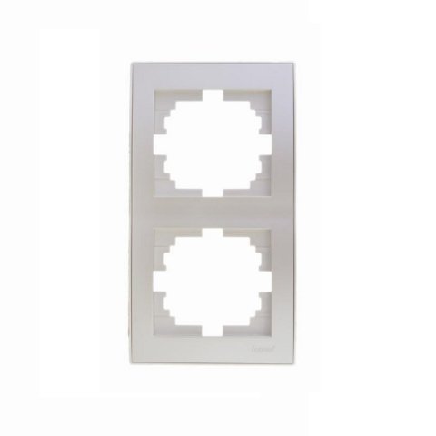 Рамка 2-ая вертикальная Lezard Rain белый жемчуг 703-3030-152