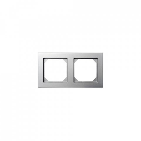 Рамка 2-постовая Liregus Epsilon серебро 28-187