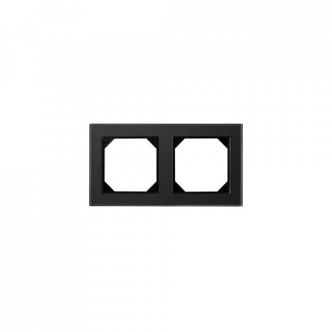 Рамка 2-постовая Liregus Epsilon стекло чёрное 28-237