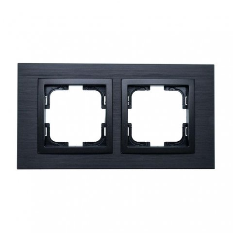 Рамка 2-постовая Mono Electric Style Aluminium дымчатый графит 107-820000-161