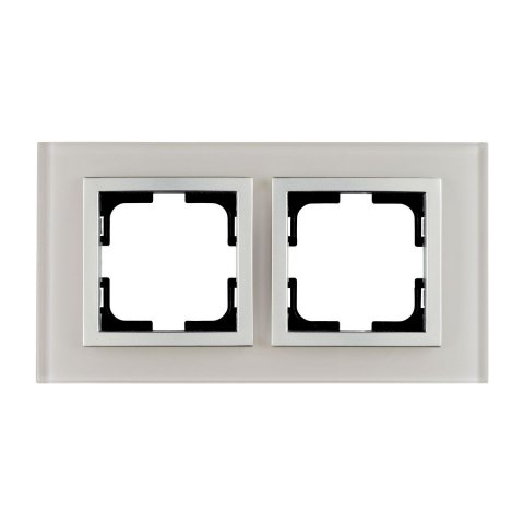 Рамка 2-постовая Mono Electric Style Glass белое стекло 107-710000-161