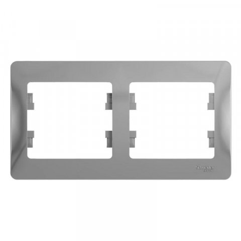 Рамка 2-постовая Schneider Electric Glossa алюминий GSL000302