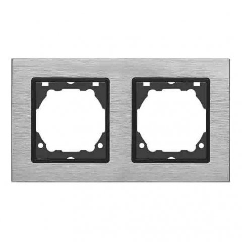 Рамка 2-постовая Vesta-Electric Exclusive Silver Metallic серебро FRM050205SER