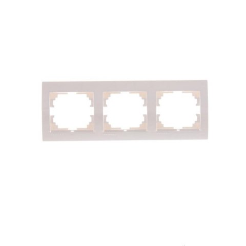 Рамка 3-ая горизонтальная Lezard Deriy белый жемчуг 702-3000-148