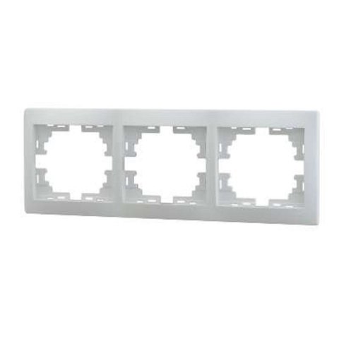 Рамка 3-ая горизонтальная Lezard Mira белая 701-0200-148