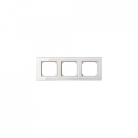 Рамка 3-постовая Liregus Epsilon стекло белое глянцевое 28-253