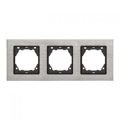 Рамка 3-постовая Vesta-Electric Exclusive Silver Metallic серебро FRM050301STA