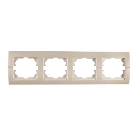 Рамка 4-ая горизонтальная Lezard Deriy белый жемчуг 702-3000-149