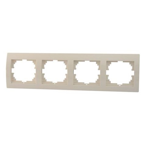 Рамка 4-ая горизонтальная Lezard Deriy кремовая 702-0300-149