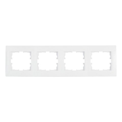 Рамка 4-ая горизонтальная Lezard Karina белая 707-0200-149