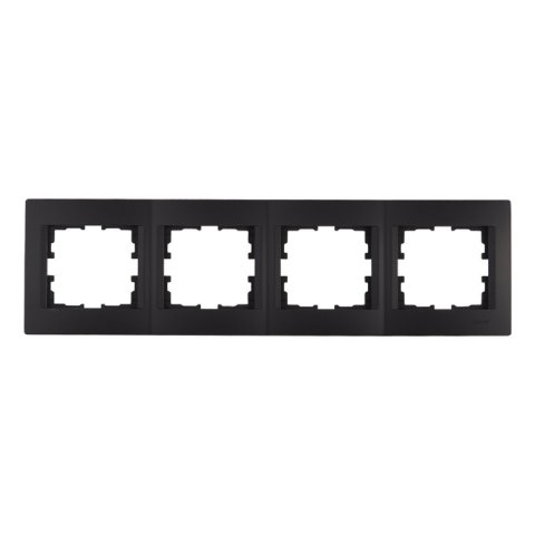 Рамка 4-ая горизонтальная Lezard Karina черная 707-4200-149