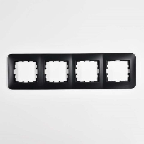 Рамка 4-ая горизонтальная Lezard Karina Life черная 708-4200-149