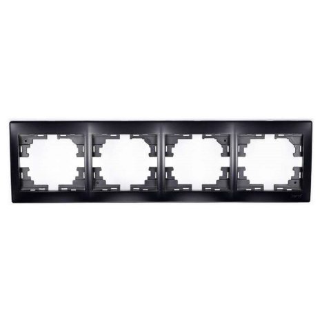 Рамка 4-ая горизонтальная Lezard Mira черная 701-4200-149